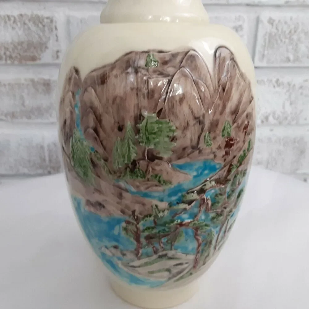 Vintage Unique Ceramic Vase/Vessel 3pc Artist Signed